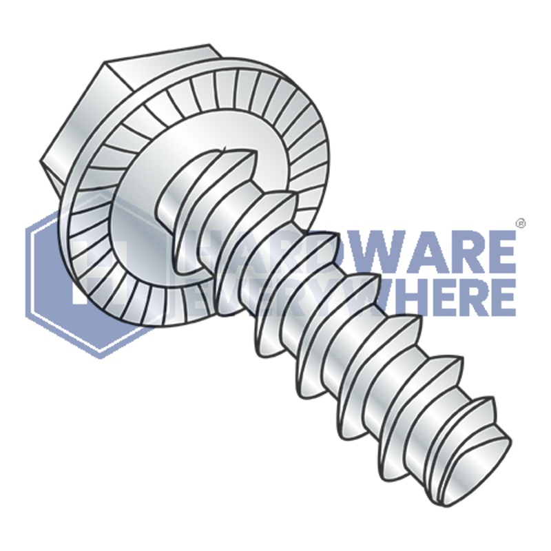 10-14 X 3/4 Thread Forming Screws / Unslotted / Hex Washer Head / Steel / Zinc / Plastite (Blunt Tip) Alternate 48-2 FUL163378750565