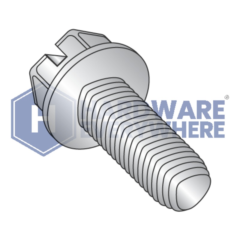 10-24 X 1/2 Thread Forming Screws / Slotted / Hex Washer Head / 410 Stainless / Plain / Taptite Alternate