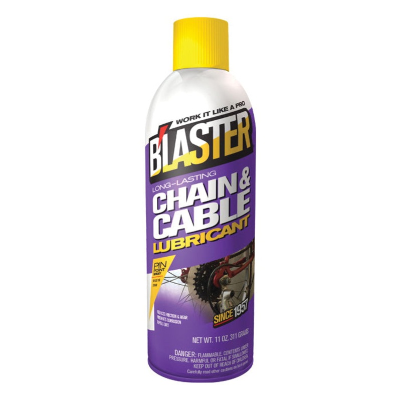 B'LASTER 16CCL Chain and Cable Lubricant, Petroleum Base, Mild Aliphatic, Milky, -20 to 200 deg F, 11 oz, Aerosol Can