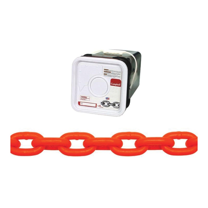 CAMPBELL HV0184526 High Test Chain, 5/16 in Trade, 60 ft L, 3900 lb Load, 43 Grade, Carbon Steel, Poly-Coated