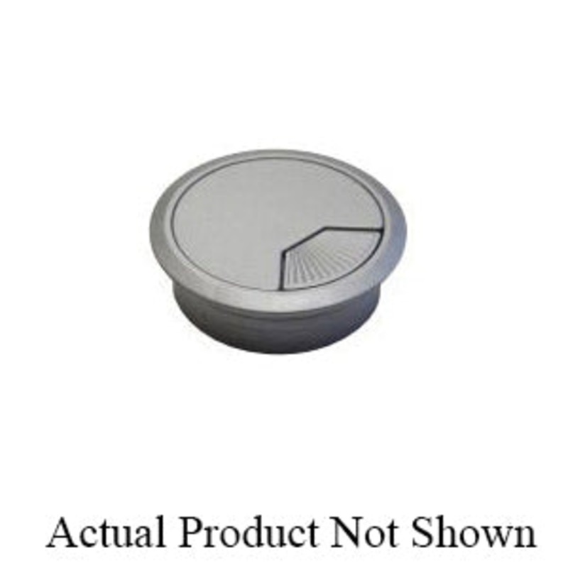 JANDORF 61610 Adjustable Desk Grommet, 2-3/8 in Panel Hole, ABS, Black