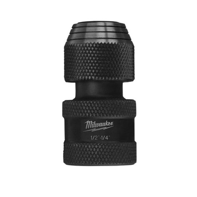 Milwaukee 48-03-4410 Socket Adapter, Impact-Rated, Hex, Square Drive, 1/2 to 1/4 in Drive, 2 in OAL, Steel