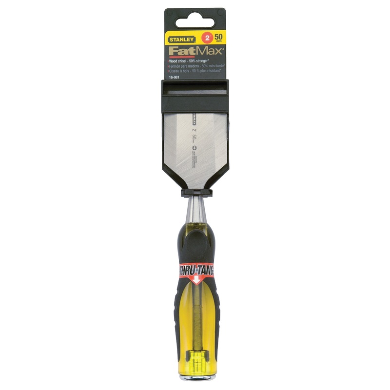 STANLEY FATMAX Thru-Tang 16-981 Wood Chisel, 2 in Tip, Carbon Alloy Steel Tip, 9 in OAL