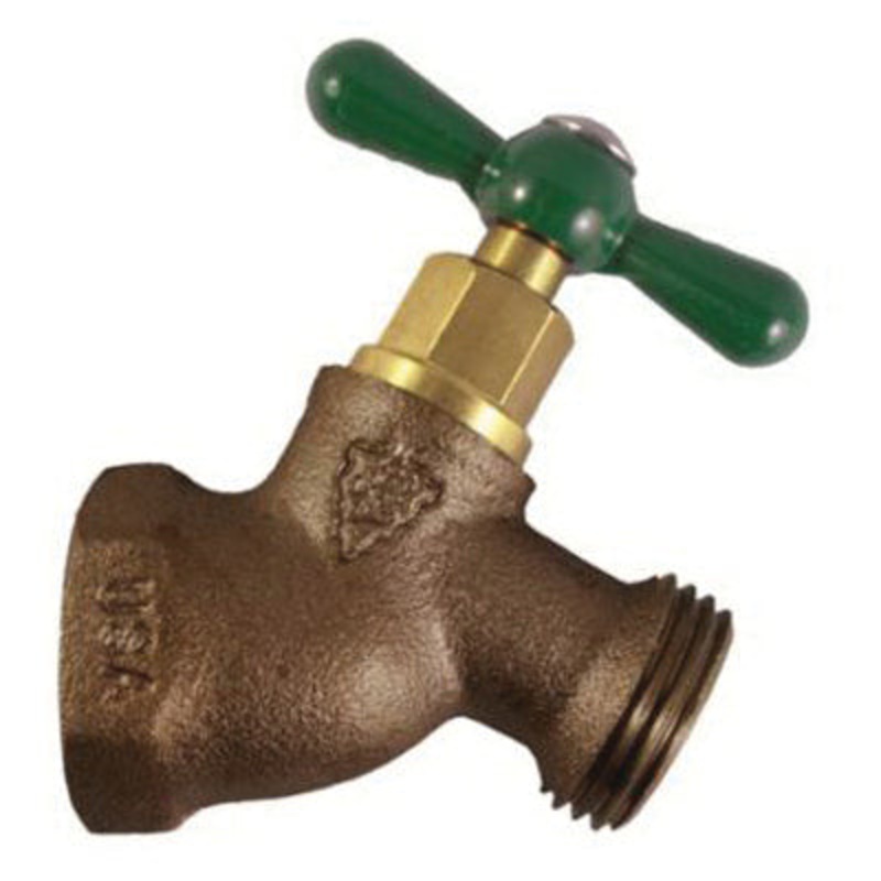 Arrowhead Brass 253LF No-Kink Hose Bibb, 1/2 x 3/4 in, FIP x MHT, Brass