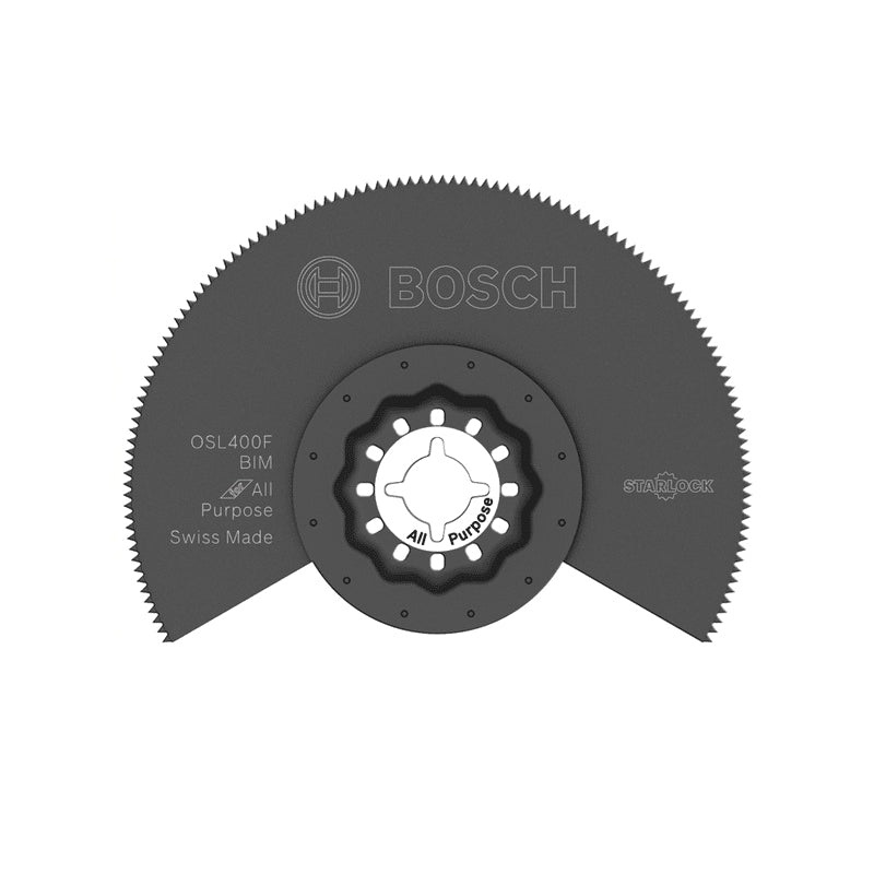 BOSCH Starlock OSL400F Oscillating Multi-Tool Saw Blade, Round Blade, 3 in L Blade, 4 in W Blade, Bi-Metal Blade