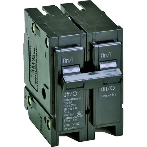 Eaton BR270 Circuit Breaker, Mini, Type BR, 70 A, 2 -Pole, 120/240 V, Plug Mounting