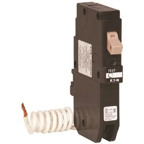 Eaton CHFGFT120 CH 20 Amp 1-Pole Self Test Ground Fault Circuit Breaker with Trip Flag Black