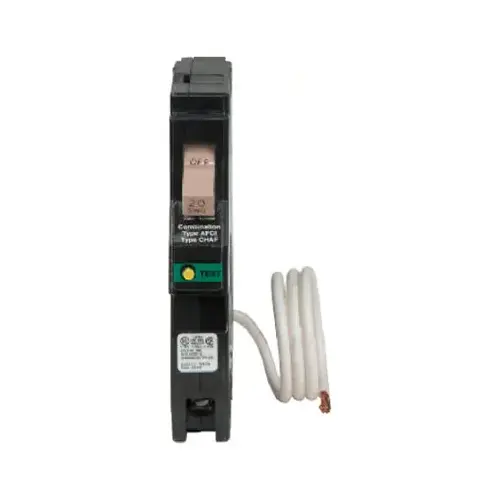 Eaton CHFN115AF Circuit Breaker, AFCI, CH, 15 A, 1 -Pole, 120/240 VAC, Pigtail Mounting
