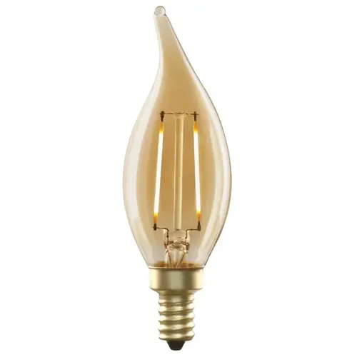 Feit Electric CFT/VG/LED LED Bulb, Decorative, 40 W Equivalent, E12 Lamp Base, Dimmable, Amber, Soft White Light Clear