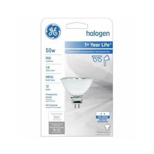 GE 81770-XCP6 Halogen Bulb 50 W MR16 Floodlight 850 lm Warm White Frosted - pack of 6