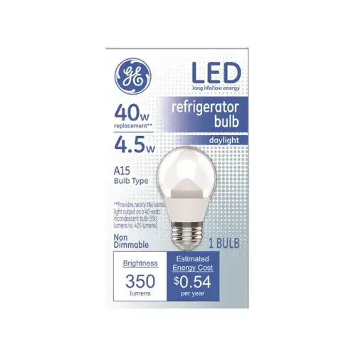 GE 93104415 LED Bulb A15 E26 (Medium) Daylight 40 Watt Equivalence Clear