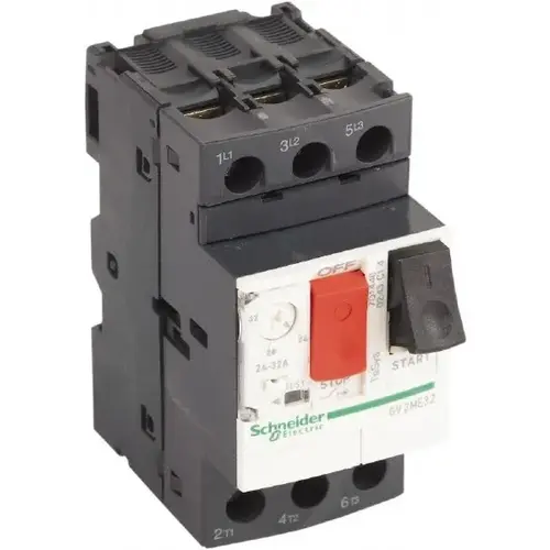 Schneider Electric SA GV2ME32 32 Amp, 690 VAC at 50/60 Hz, 3 Pole, Bolt On, Clip Motor Circuit Breaker