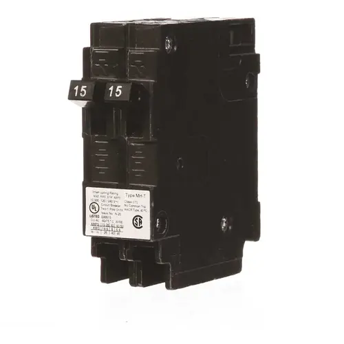 Siemens MP1515U (2) 15 Amp Tandem Single-Pole Type MH-T Circuit Breaker Black