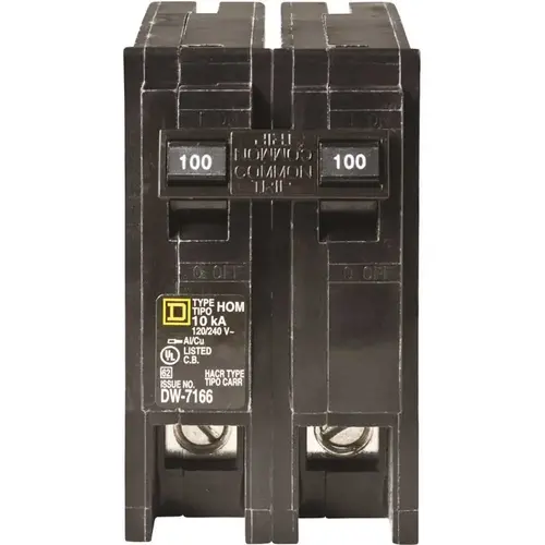 Square D HOM2100C Homeline 100 Amp 2-Pole Circuit Breaker - Clear Packaging