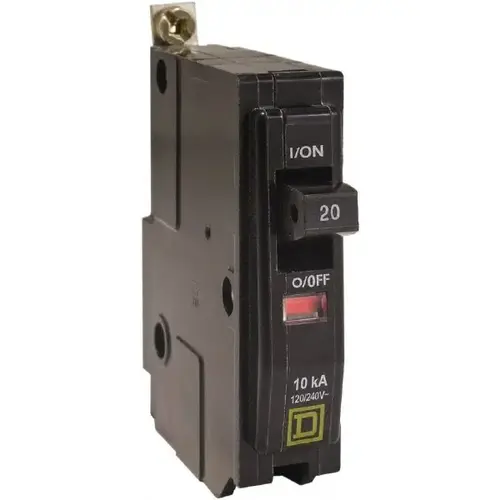 Square D QOB120HID 20 Amp, 240 VAC, 1 Pole, Bolt On Miniature Circuit Breaker