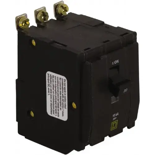 Square D QOB310 10 Amp, 240 VAC, 3 Pole, Bolt On Miniature Circuit Breaker