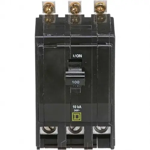 Square D QOB3100 100 Amp, 240 VAC, 3 Pole, Bolt On Miniature Circuit Breaker