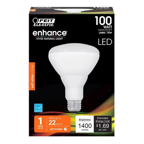 Feit Electric BR30DM1400927CA LED Bulb BR30 E26 (Medium) Soft White 100 W Frosted