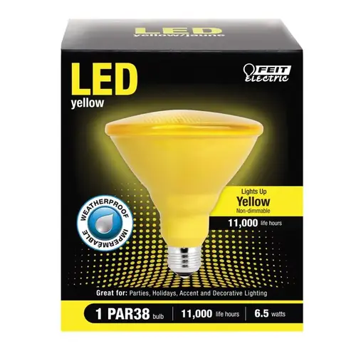 Feit Electric PAR38/Y10KLEDBX LED Bulb PAR38 E26 (Medium) Yellow 90 Watt Equivalence Clear