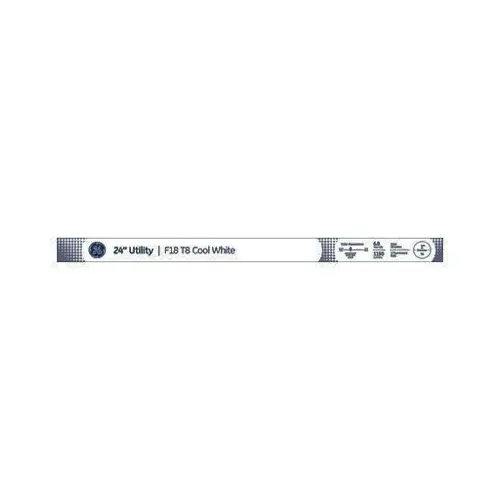 GE 17705-XCP6 Fluorescent Bulb 18 W T8 24" L Cool White Track 4100 K Clear - pack of 6
