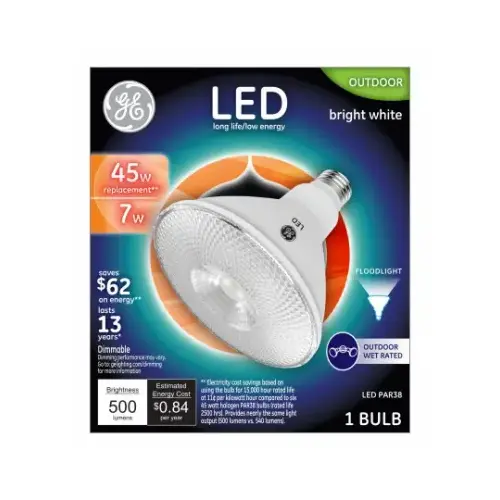 GE 38460 LED Bulb PAR38 E26 (Medium) Bright White 45 W Clear