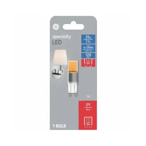 GE 93129000 LED Bulb T4 G9 Warm White 25 Watt Equivalence Clear