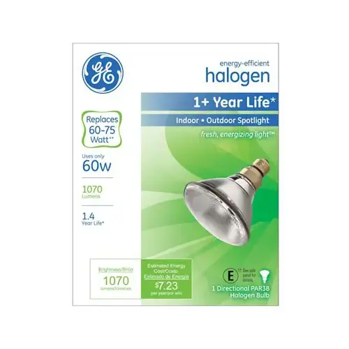 GE Lighting 62703 Halogen Spot Light Bulb, PAR38, 60 Watts