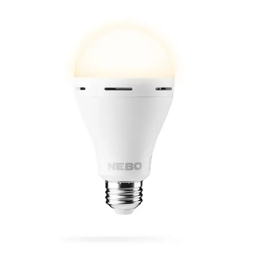 Nebo NEB-ARE-0003 Battery Backup LED Bulb A19 E26 (Medium) Adjustable White 60 Watt Equivalence Gloss White