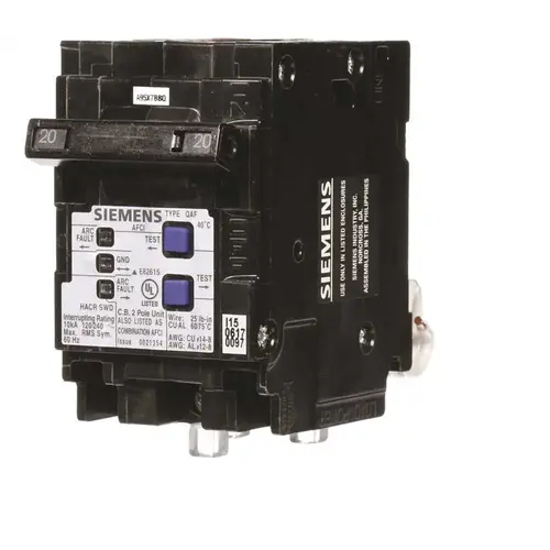Siemens Q220AFCP Type QAF 20 Amp Double-Pole Combination AFCI Circuit Breaker