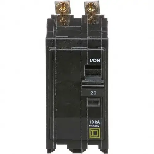 Square D QOB220 20 Amp, 240 VAC, 2 Pole, Bolt On Miniature Circuit Breaker