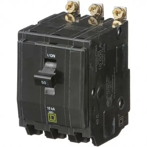 Square D QOB350 50 Amp, 240 VAC, 3 Pole, Bolt On Miniature Circuit Breaker