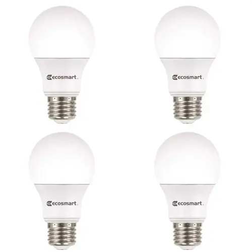 ECOSMART A7A19A100WUL01 100-Watt Equivalent A19 Non-Dimmable LED Light Bulb Soft White - pack of 4