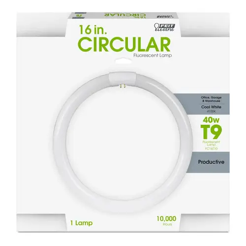 Feit Electric FC16T10/CW Fluorescent Bulb 40 W T9 16" L Cool White Circular 4100 K Frosted