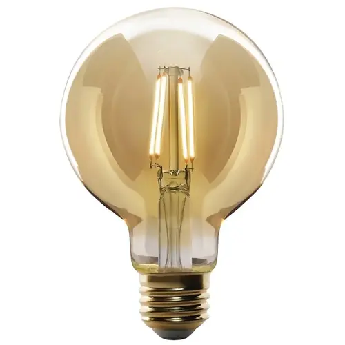 Feit Electric G25/VG/LED-XCP4 Filament LED Bulb, Decorative, Globe, G25 Lamp, 60 W Equivalent, E26 Lamp Base, Dimmable, Amber - pack of 4