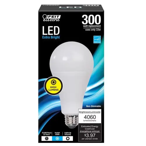 Feit Electric OM300/850/LED LED Bulb A21 E26 (Medium) Daylight 300 Watt Equivalence White