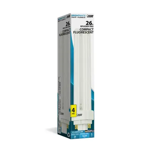 Feit Electric PLD26E/35 CFL Bulb 26 watt PL 1.4" Dia. x 6.75" L Fluorescent Bulb Neutral White 3500 K White