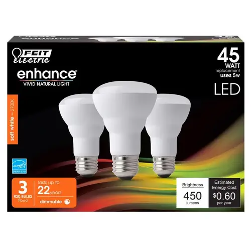 Feit Electric R20DM/927CA/3 LED Bulb Enhance R20 E26 (Medium) Soft White 45 W Frosted