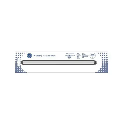 GE 15986 Fluorescent Bulb 6 W T5 0.6" D X 9" L Cool White Linear 4100 K Frosted
