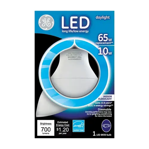 GE 89942 LED Bulb BR30 E26 (Medium) Daylight 65 Watt Equivalence Frosted
