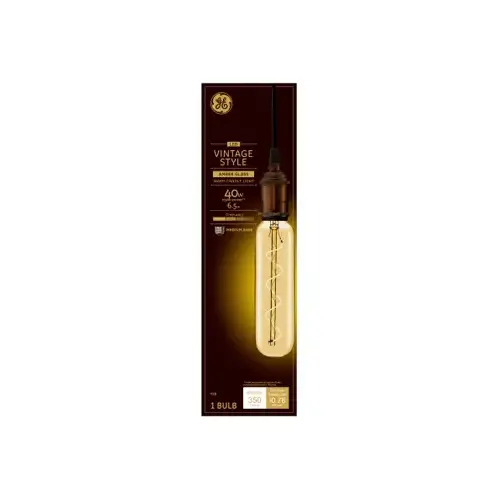 GE 93100096 Filament LED Bulb T20 E26 (Medium) Warm Candle Light 40 W Transparent Amber