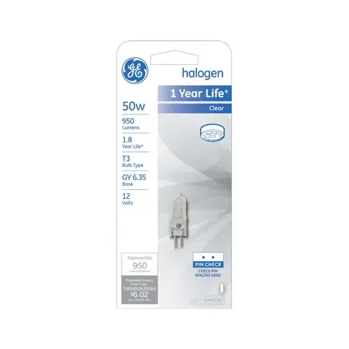 GE 97670-XCP5 Halogen Bulb Edison 50 W T3 Specialty 950 lm Cool White Clear - pack of 5