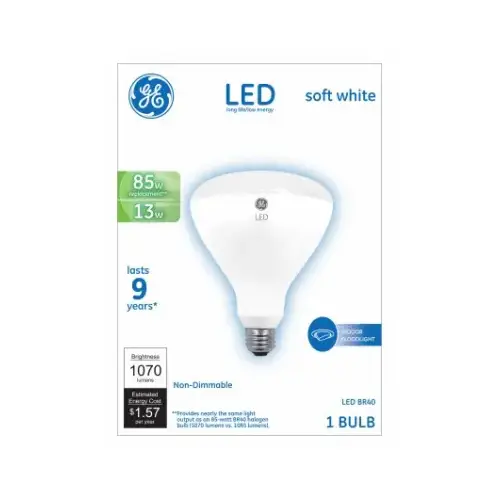 GE Lighting 24261 LED Flood Light Bulb, Soft White, 1070 Lumens, 13-Watts