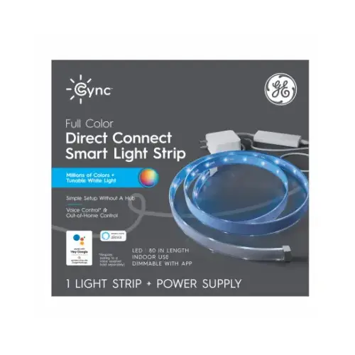 GE Lighting 93128989 Cync Smart LED Light Strip, Dimmable, Millions of Colors, 80-In. Long