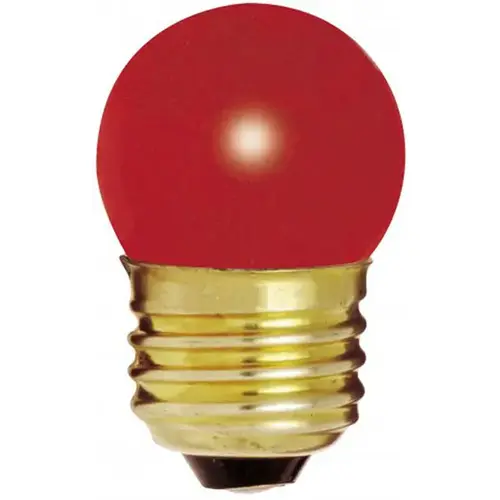 Satco S4511 7.5W Red Medium Base S11 Incandescent Light Bulb