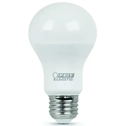 Feit Electric A800/827/10KLED LED Lamp, General Purpose, A19 Lamp, 60 W Equivalent, E26 Lamp Base, Soft White Light Clear