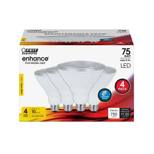 Feit Electric PAR38/930CA10K/MP/4 LED Light Bulbs, Par38, Warm White, 750 Lumens, 8.3-Watts - pack of 4