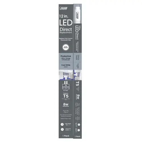 Feit Electric T512/840/LED-XCP24 TUBE LT LED LNR T5 4K 6W 12IN - pack of 24