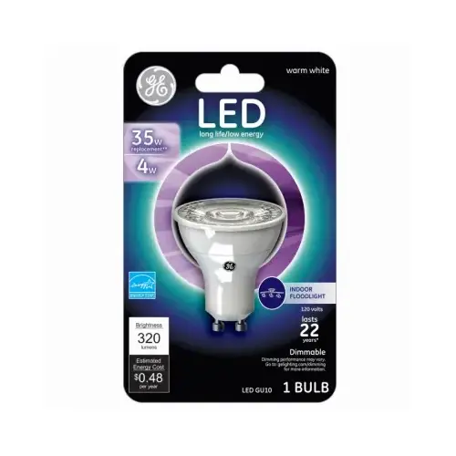 GE 93120701 LED Bulb MR16 GU10 Warm White 35 Watt Equivalence Clear