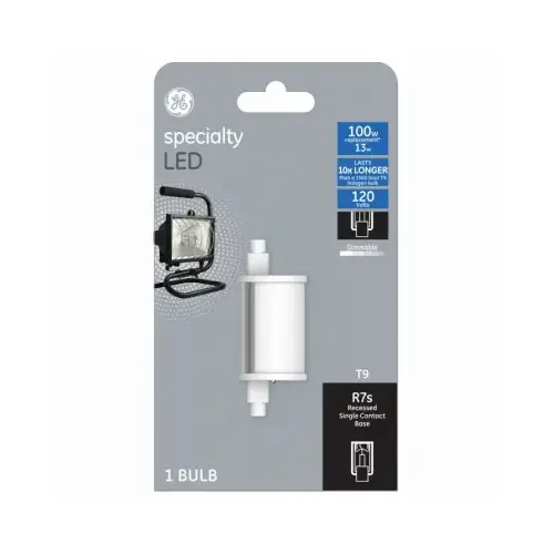 GE 93129010 LED Bulb T9 R7S Warm White 100 Watt Equivalence Frosted