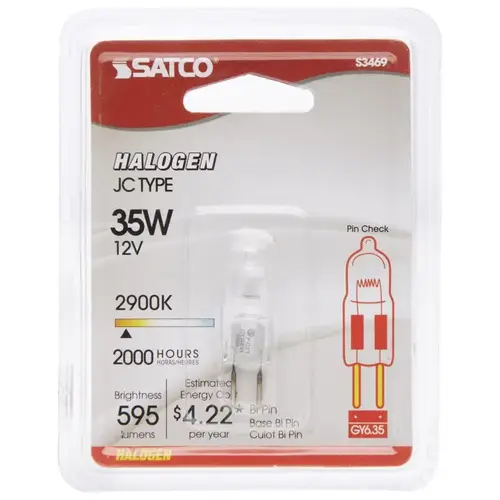 Satco S3469-XCP12 Halogen Bulb 35 W T4 Specialty 595 lm Warm White Clear - pack of 12
